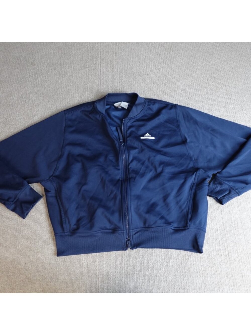 Adidas Stella McCartney Women's Jacket Medium Blue Full Zip Cropped Barricade